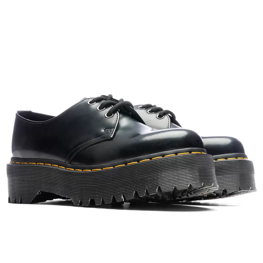 1461 Quad Smooth Leather Platform Shoes - Black Polished Smooth