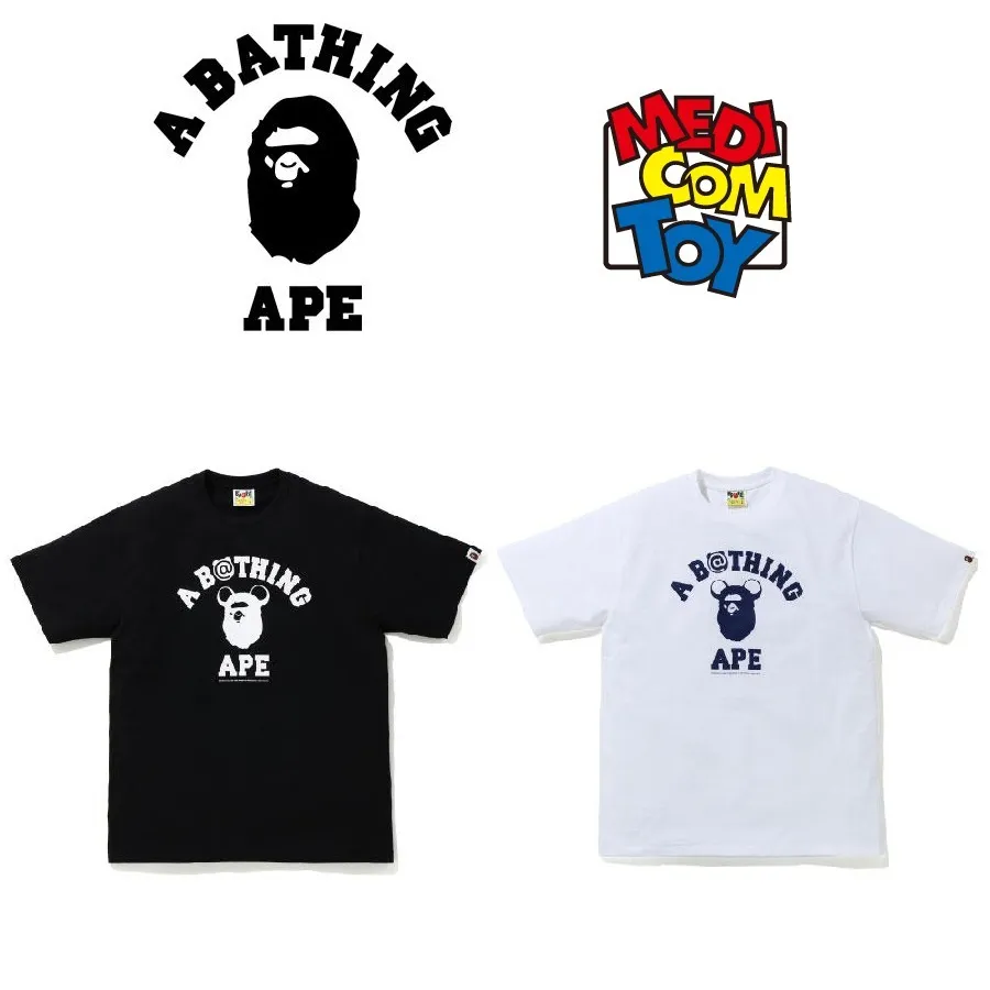 A BATHING APE  |Unisex Street Style U-Neck Long Sleeves Plain Cotton