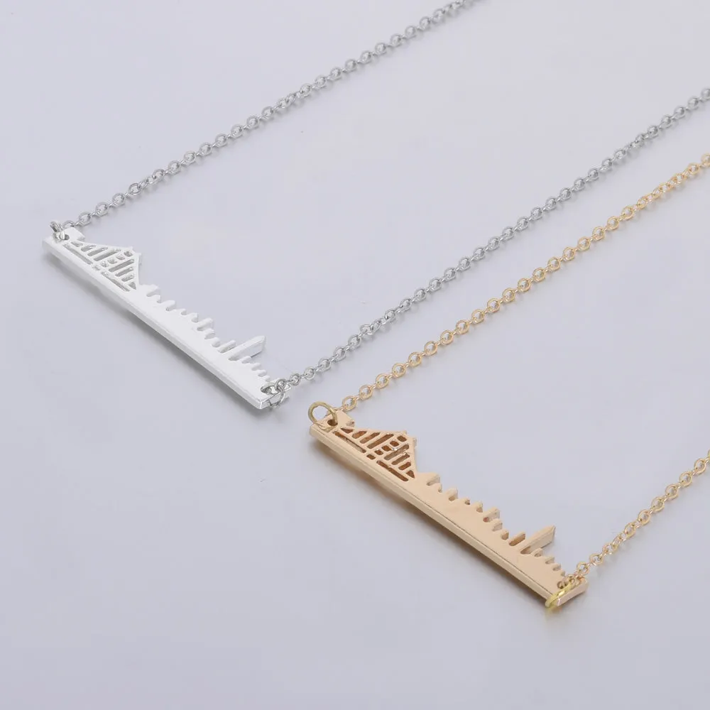 About 48*20mm City Necklace City Pendant Minimalist Necklace Jewelry visitors necklace San Francisco Skyline Pendant Necklace go