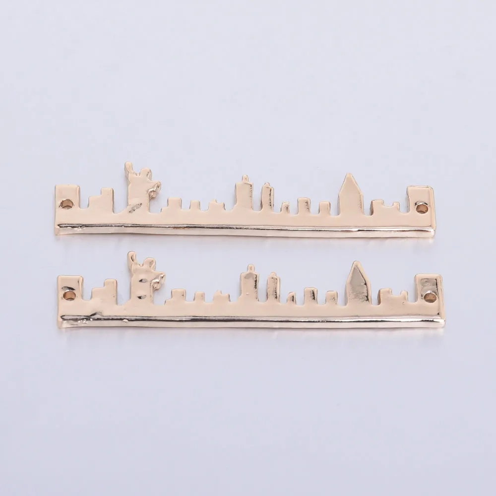 About 48*20mm City Necklace City Pendant Minimalist Necklace Jewelry visitors necklace Washington Skyline Pendant Necklace gold 