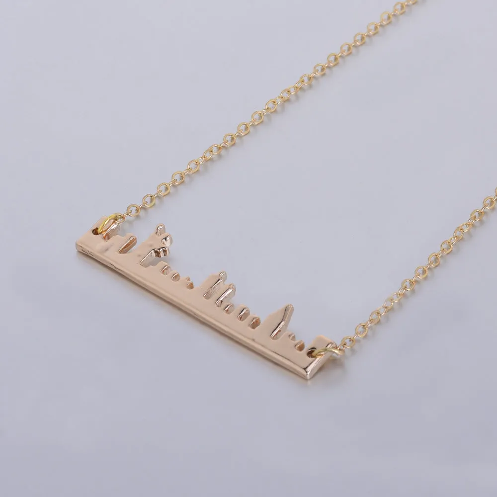 About 48*20mm City Necklace City Pendant Minimalist Necklace Jewelry visitors necklace Washington Skyline Pendant Necklace gold 