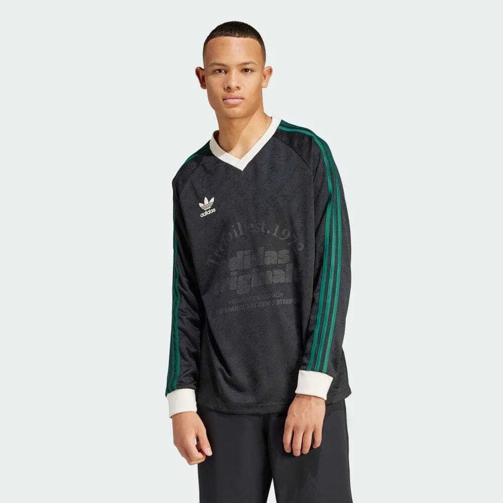 adidas  |Stripes Monogram Unisex Blended Fabrics Street Style V-Neck