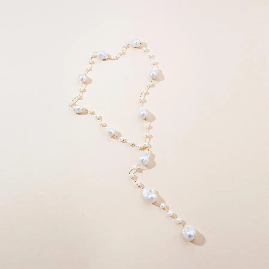 Adjustable 18K Gold Baroque Pearl Necklace