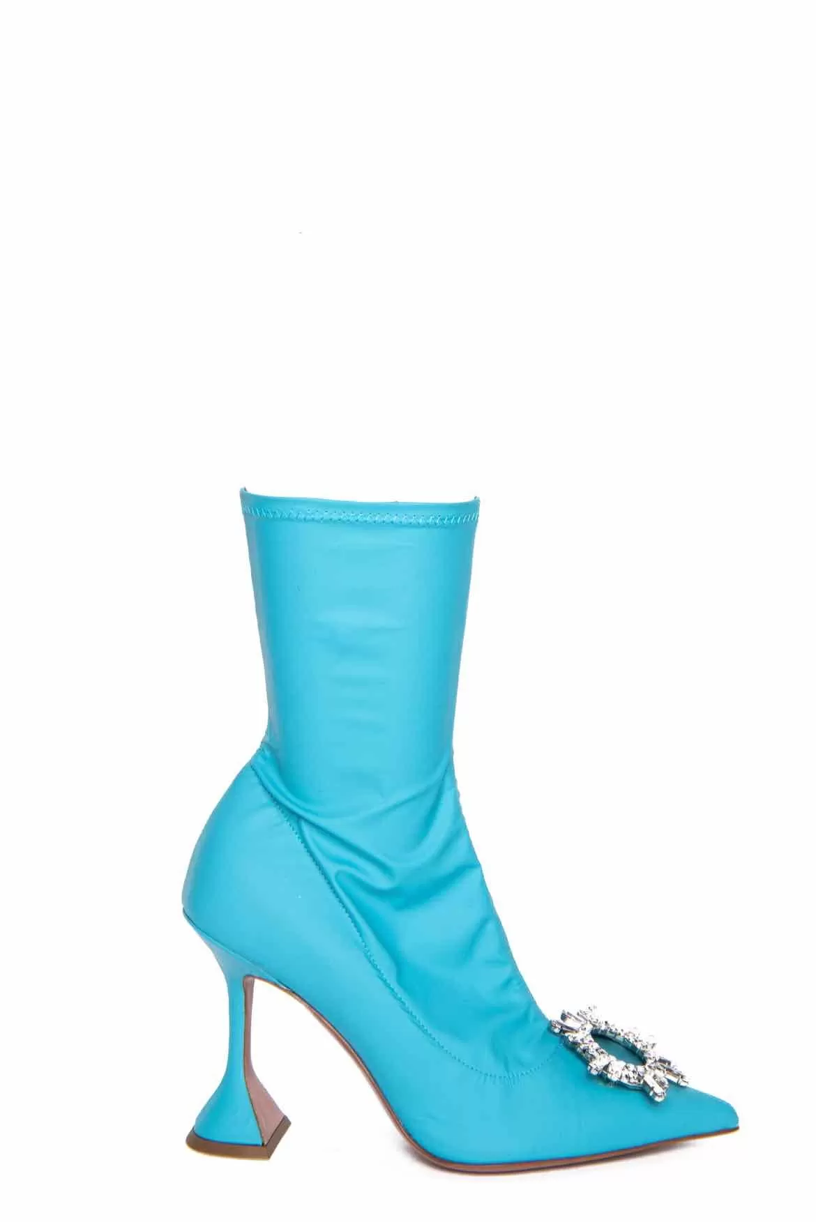 Amina Muaddi Size 38 Crystal Begum Latex Ankle Boots