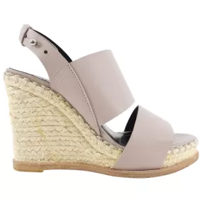 Balenciaga Taupe Leather Espadrille Wedge Sandals - 37