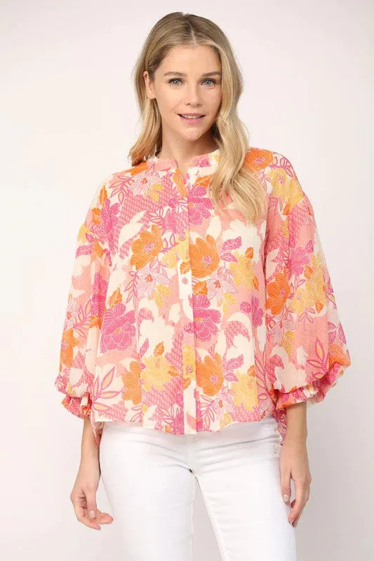 Balloon Floral Blouse