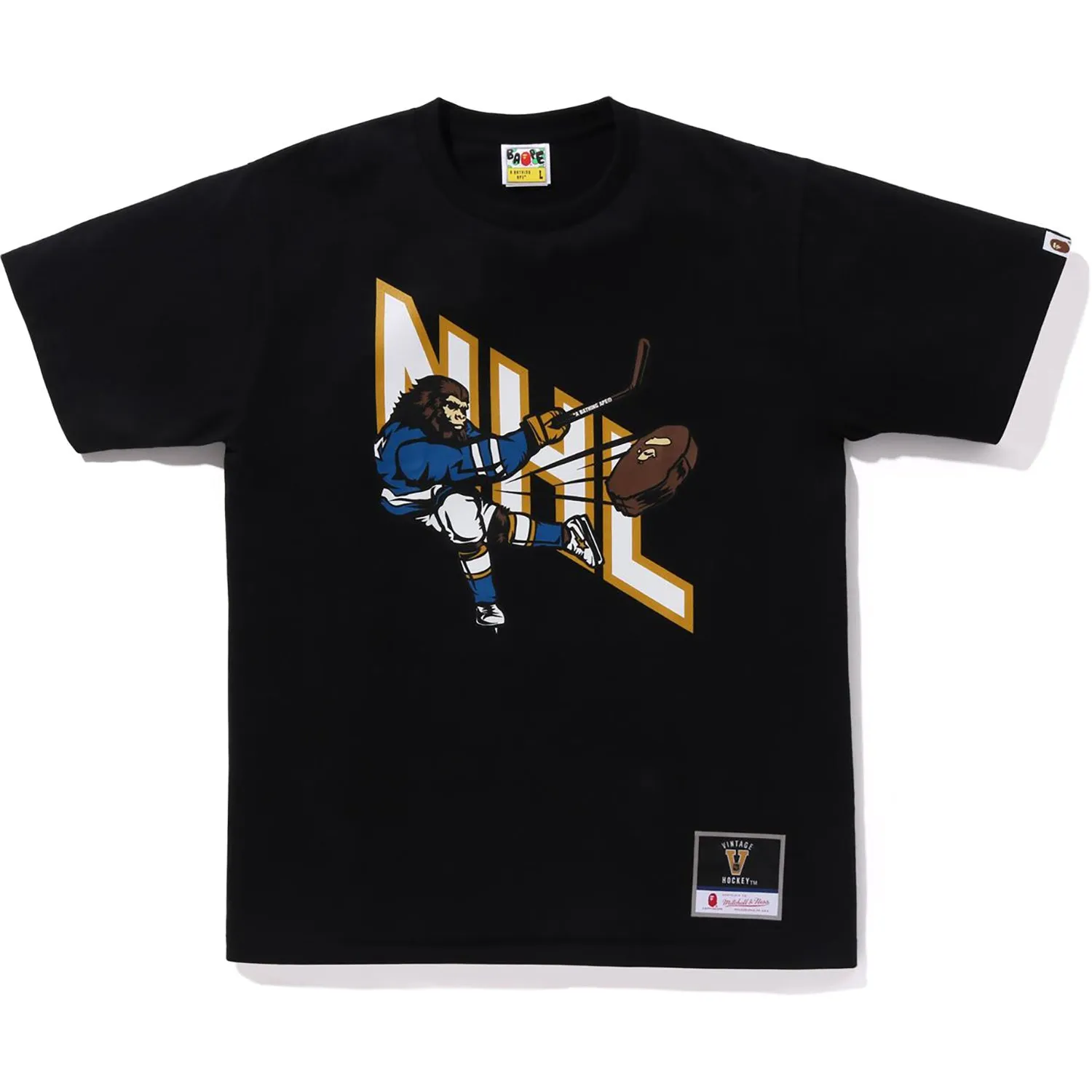 BAPE X MITCHELL & NESS NHL HOCKEY GRAPHIC TEE MENS