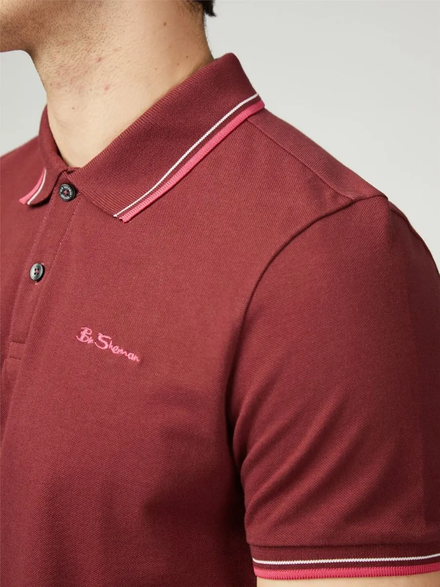 Ben Sherman Signature Pique Polo Shirt Wine