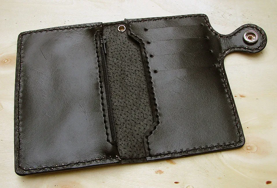 Biker-style wallet with skull