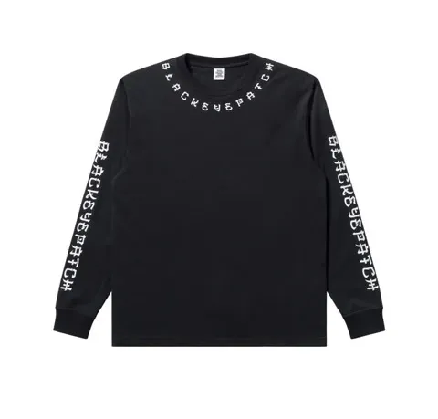 BlackEyePatch  |Crew Neck Unisex Street Style Long Sleeves Cotton