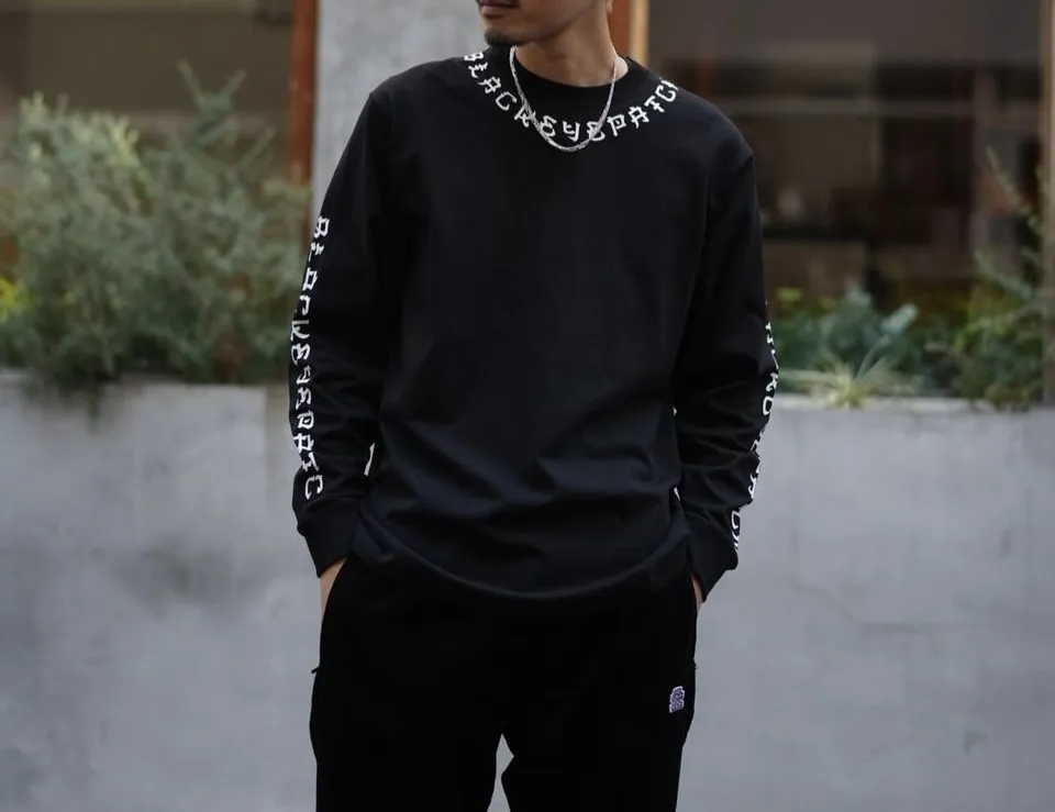 BlackEyePatch  |Crew Neck Unisex Street Style Long Sleeves Cotton