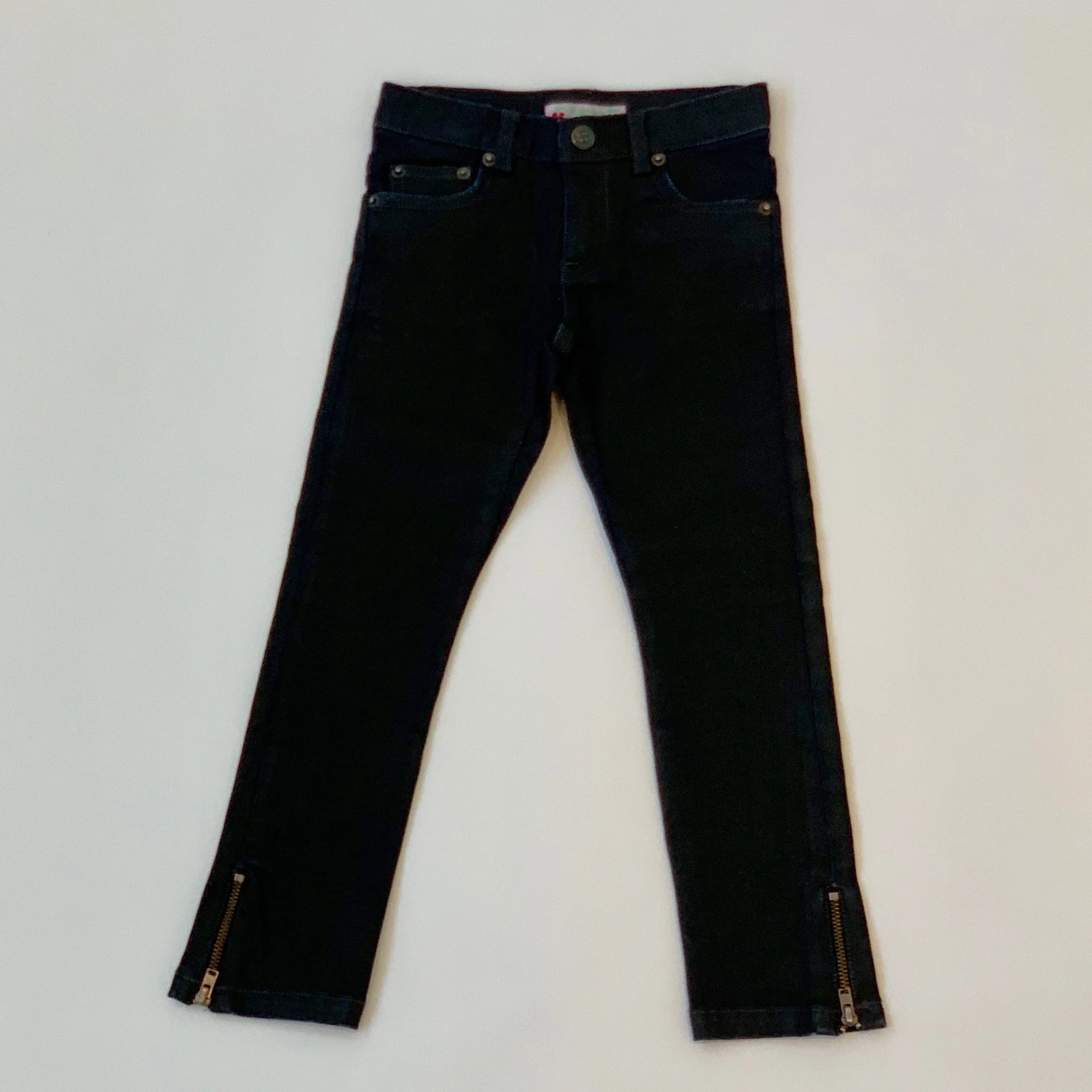 Bonpoint Black Waxed Moto Style Jeans: 8 Years