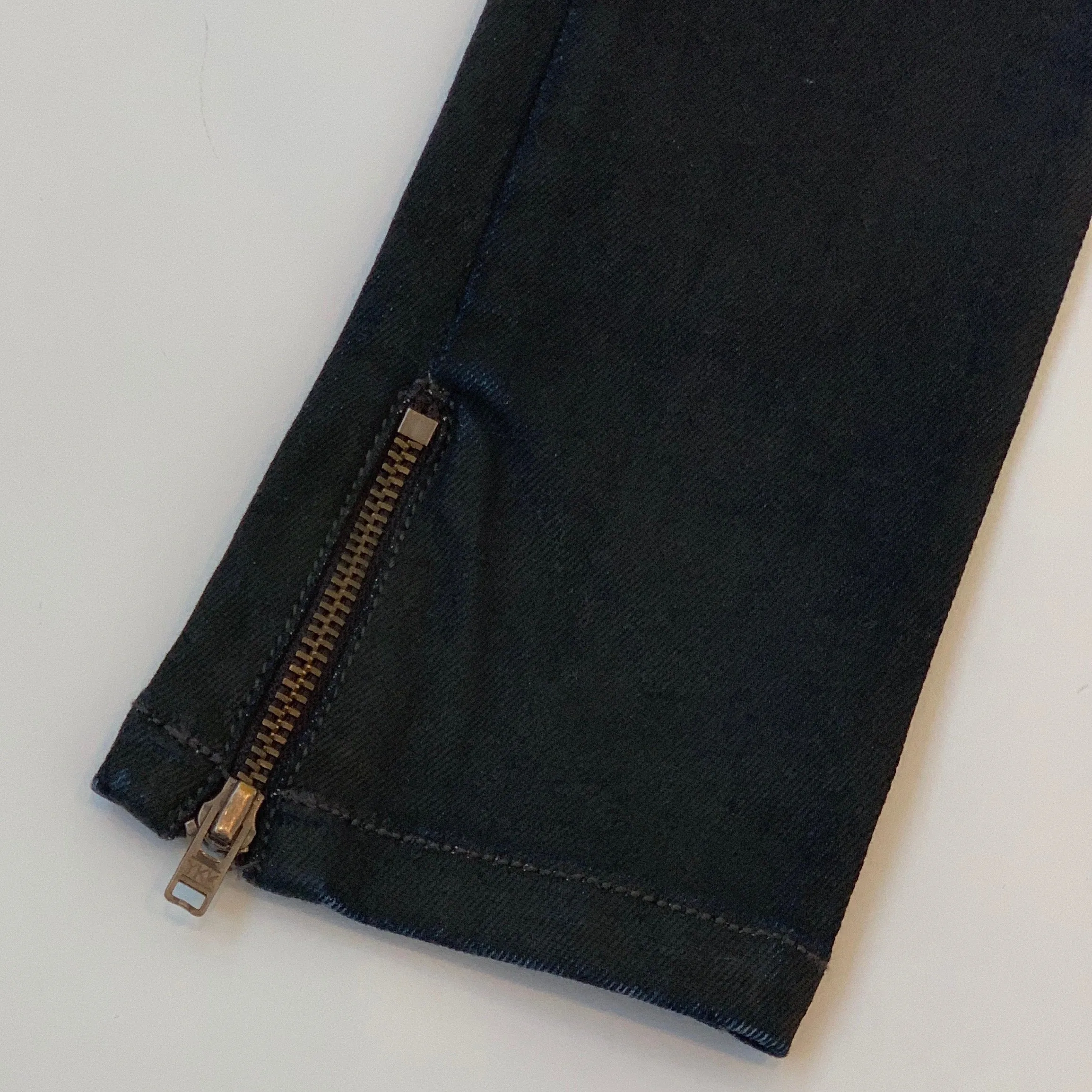 Bonpoint Black Waxed Moto Style Jeans: 8 Years