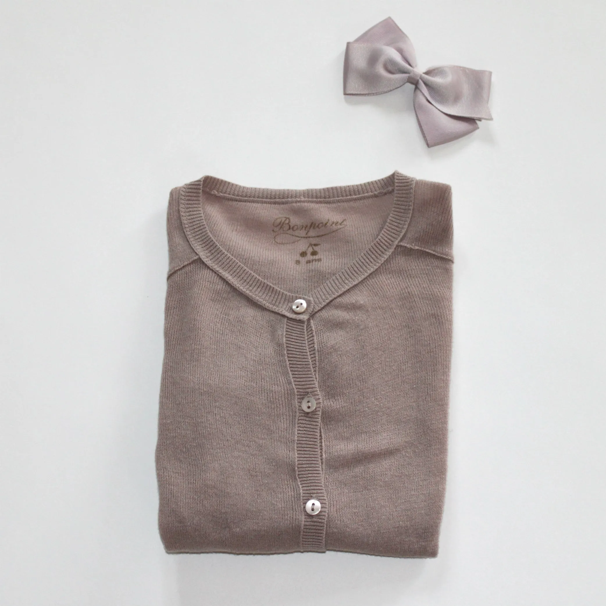 Bonpoint Dusty Pink Lightweight Cotton Cardigan