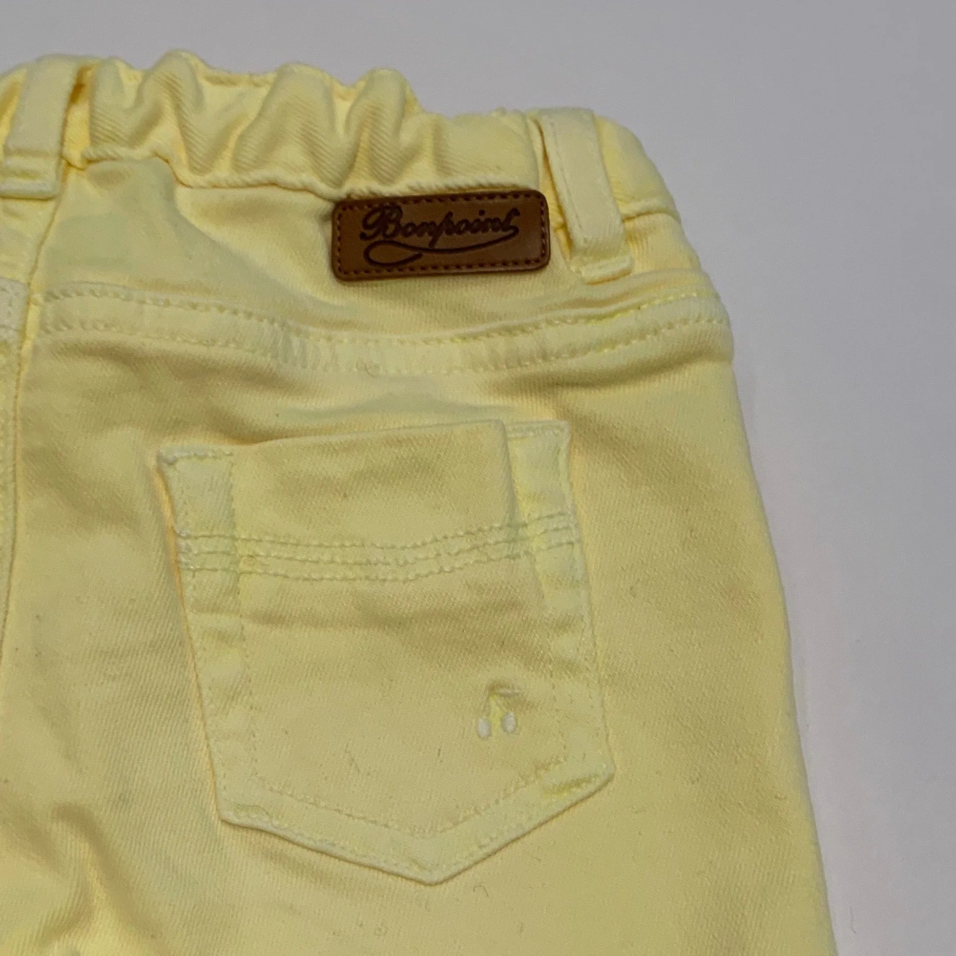 Bonpoint Lemon Yellow Denim Jeans: 12 Months