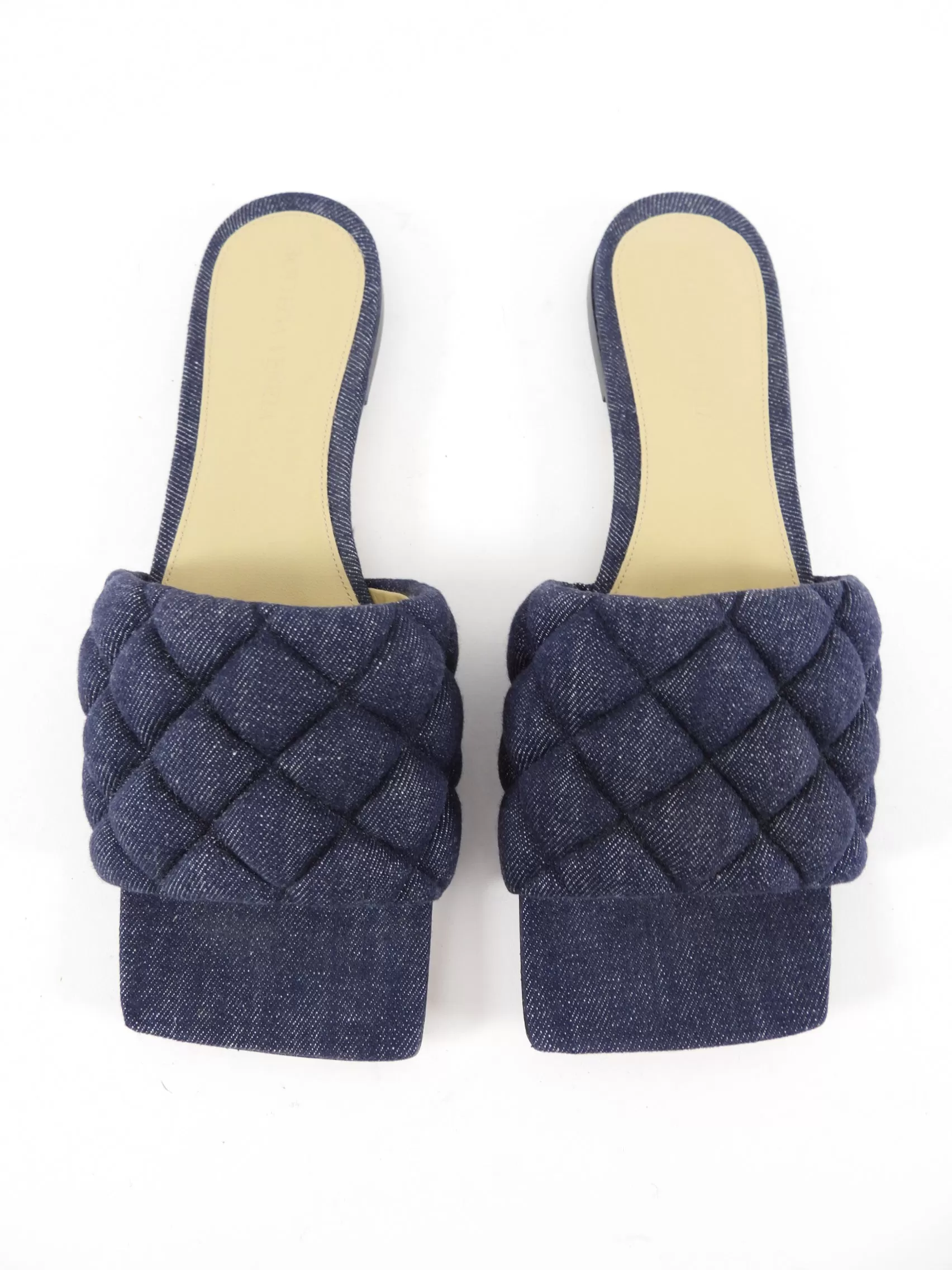 Bottega Veneta Denim Quilt Flat Sandals - 37