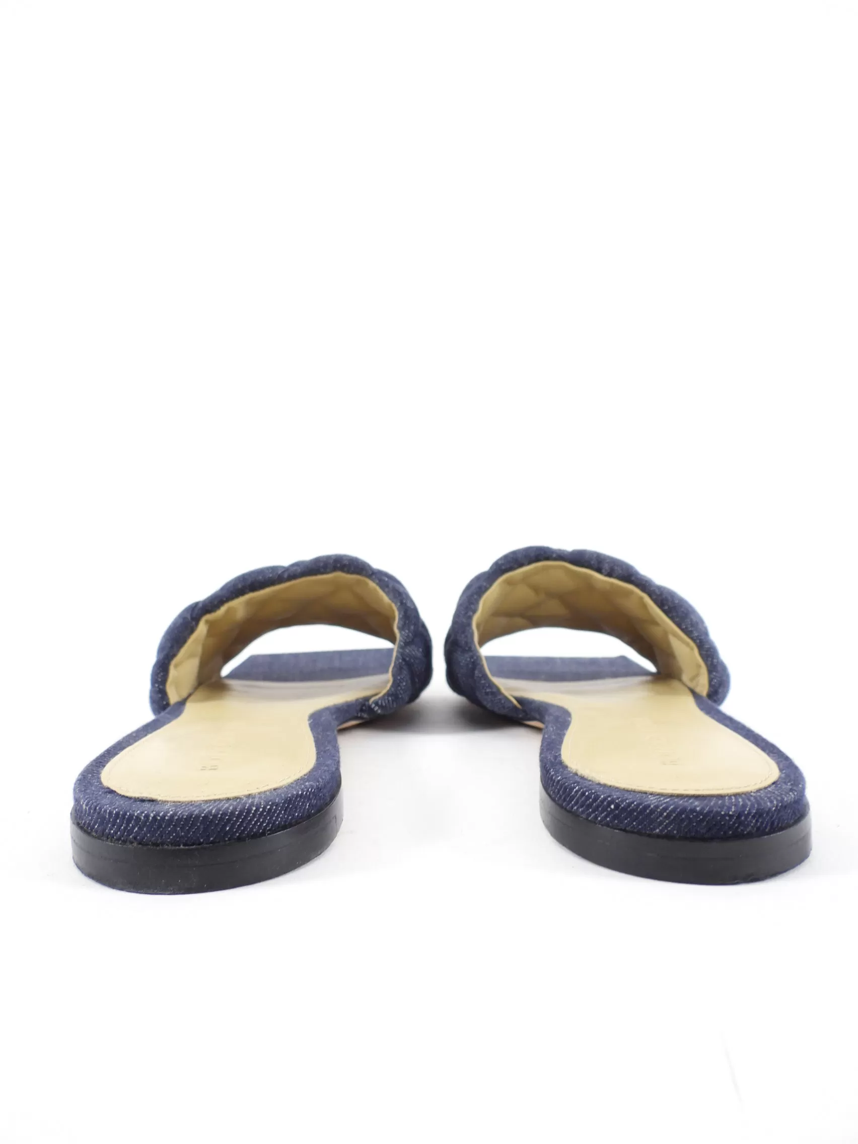 Bottega Veneta Denim Quilt Flat Sandals - 37