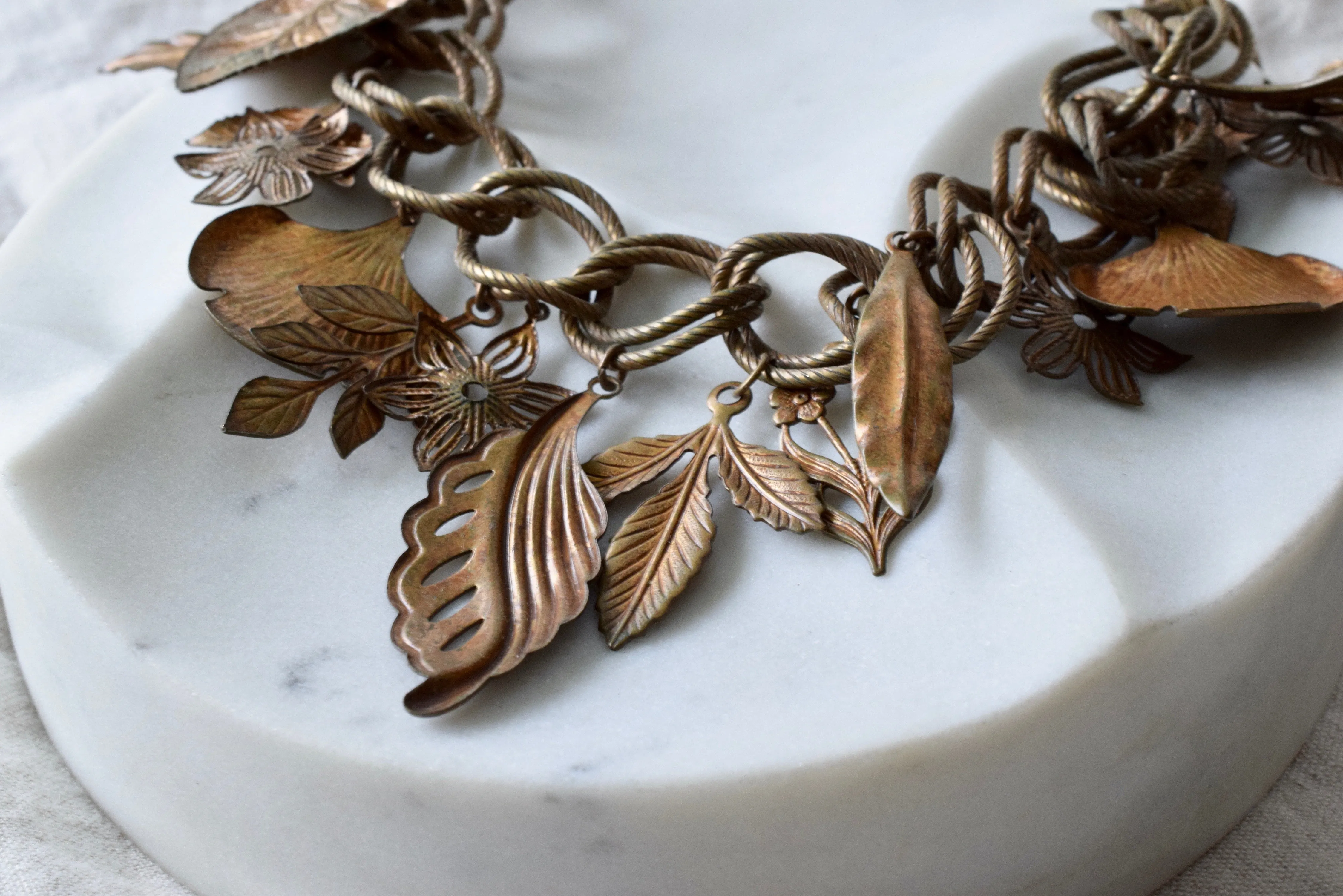 Brass Forest 1930s Necklace