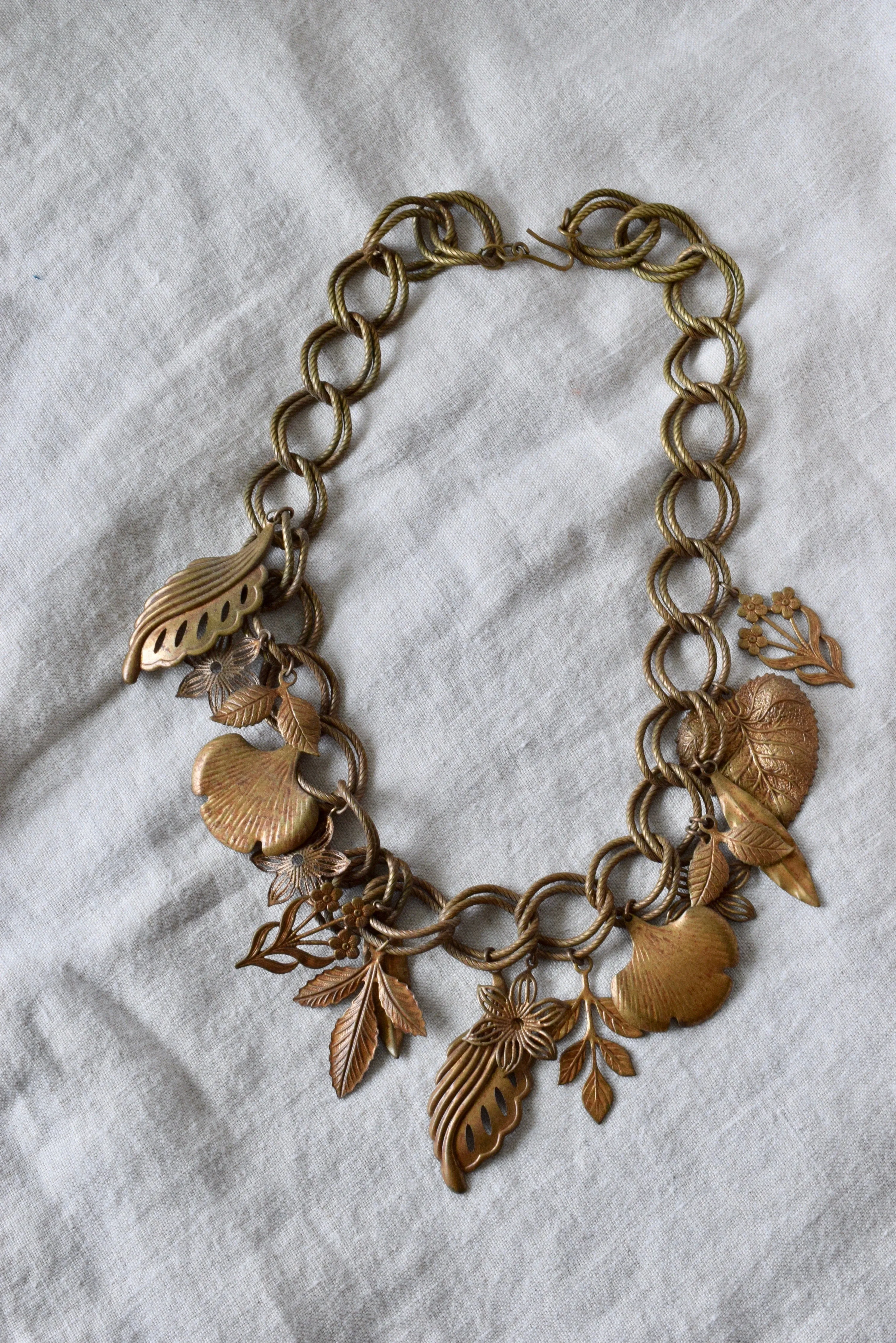 Brass Forest 1930s Necklace