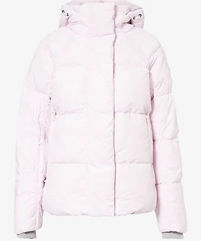 Canada Goose Womens Sunset Pink Junction rubberised-appliqué shell-down parka jacket