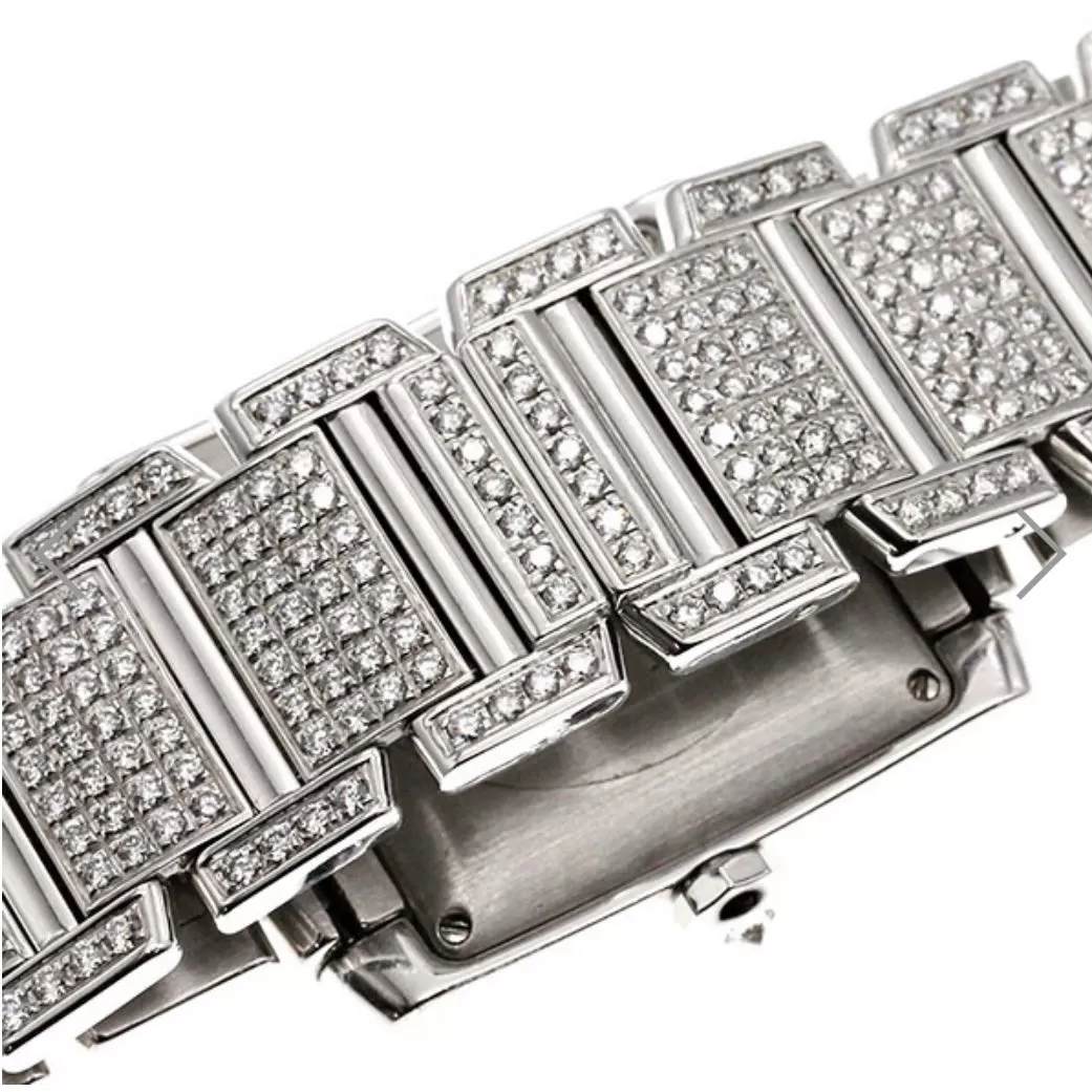 CARTIER TANK FRANCAISE Automatic 28mm Steel Full DIAMOND Watch