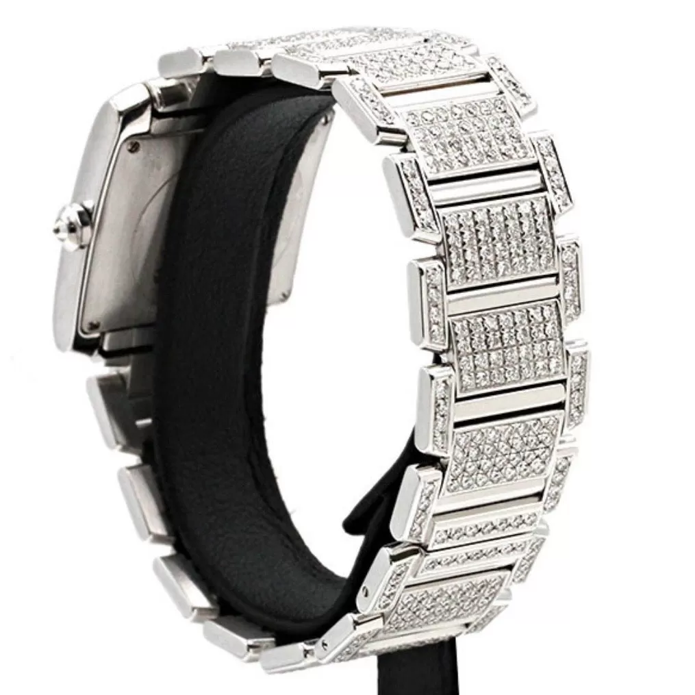 CARTIER TANK FRANCAISE Automatic 28mm Steel Full DIAMOND Watch