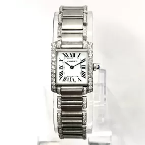 CARTIER TANK FRANCAISE Quartz 20mm Steel 1.88TCW DIAMOND Watch