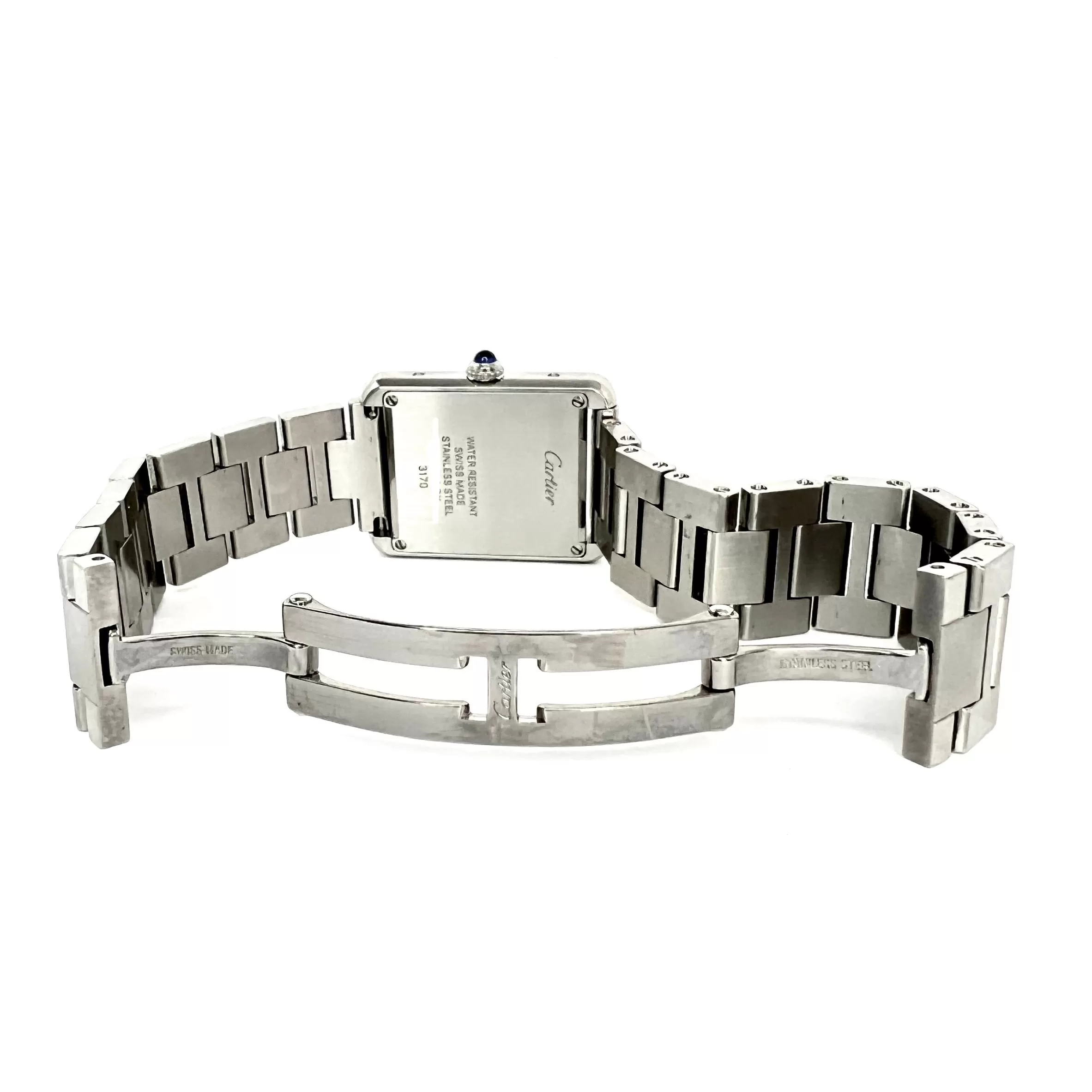 CARTIER TANK SOLO Quartz 24mm Steel 0.63TCW DIAMOND Watch