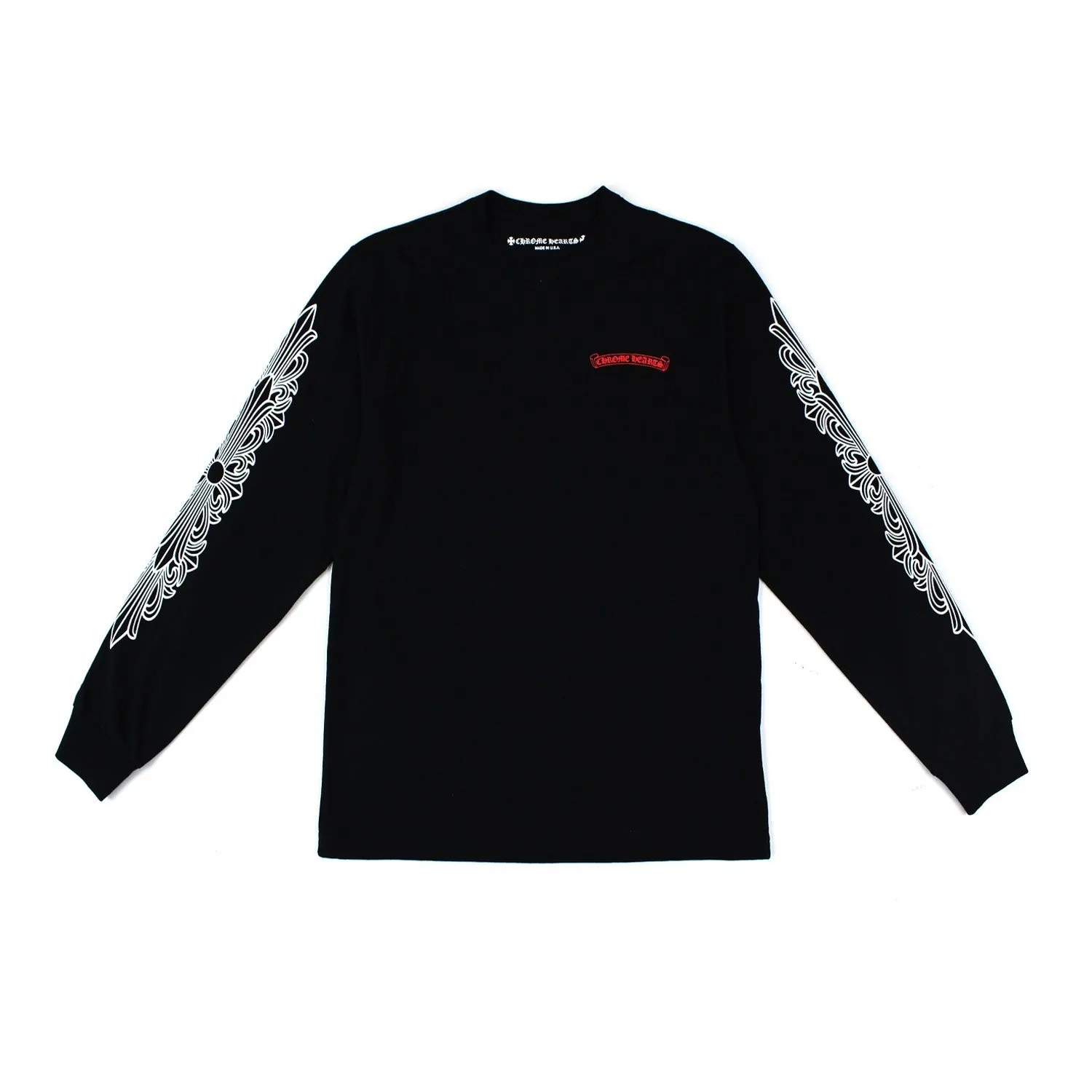 CHROME HEARTS  |Unisex Street Style U-Neck Long Sleeves Plain Cotton