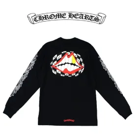 CHROME HEARTS  |Unisex Street Style U-Neck Long Sleeves Plain Cotton