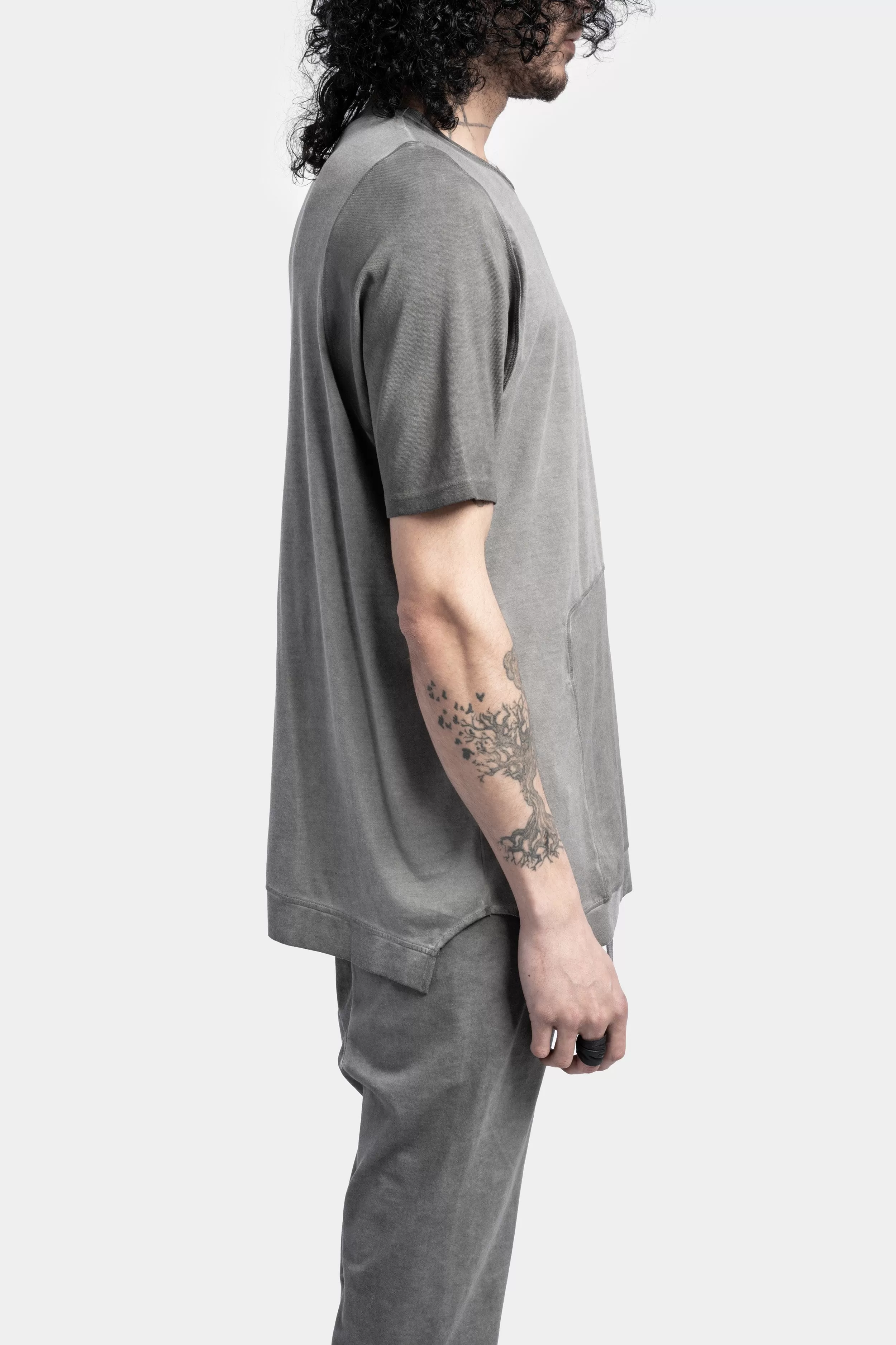 Collar T-Shirt, Cold Dye Grey