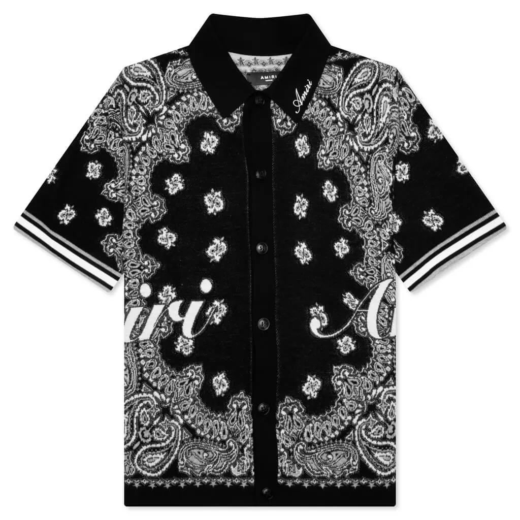 Cotton Bandana S/S Polo - Black