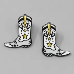 Cowgirl Boots Acrylic Stud Earrings