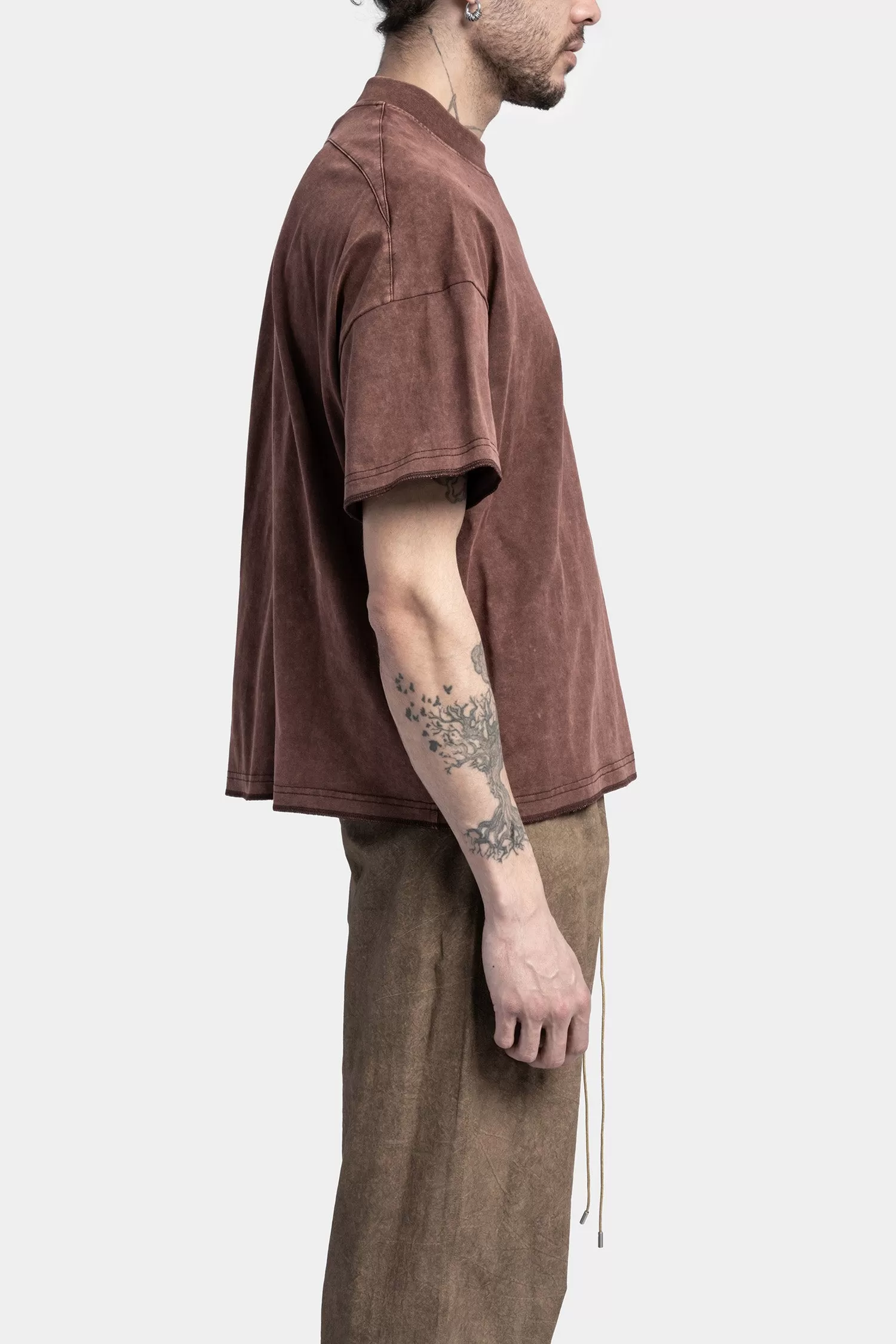 Crewneck oversized T-shirt, Sahara red