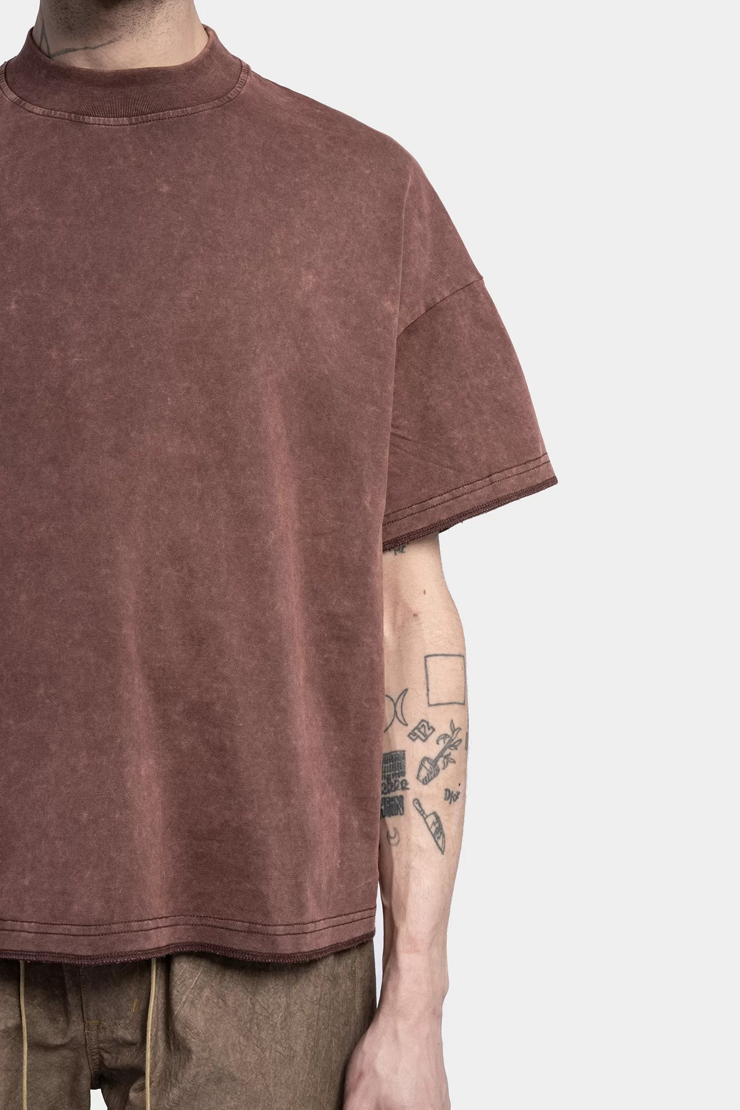 Crewneck oversized T-shirt, Sahara red