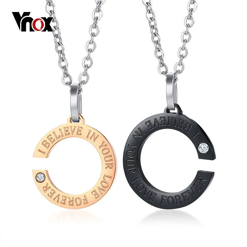 CZ Stone Stainless Steel Necklace Antique Pendants Jewelry