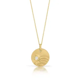 Diamond Wave Necklace - 14K Gold