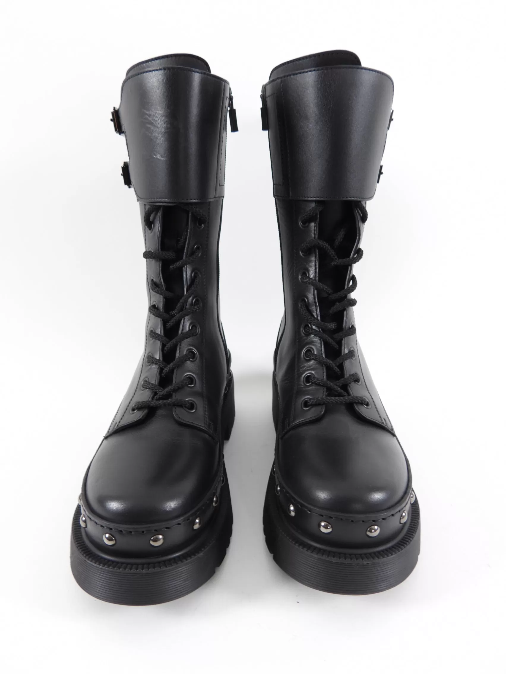 Dior Dior Quake Black Leather Combat Boots - 37