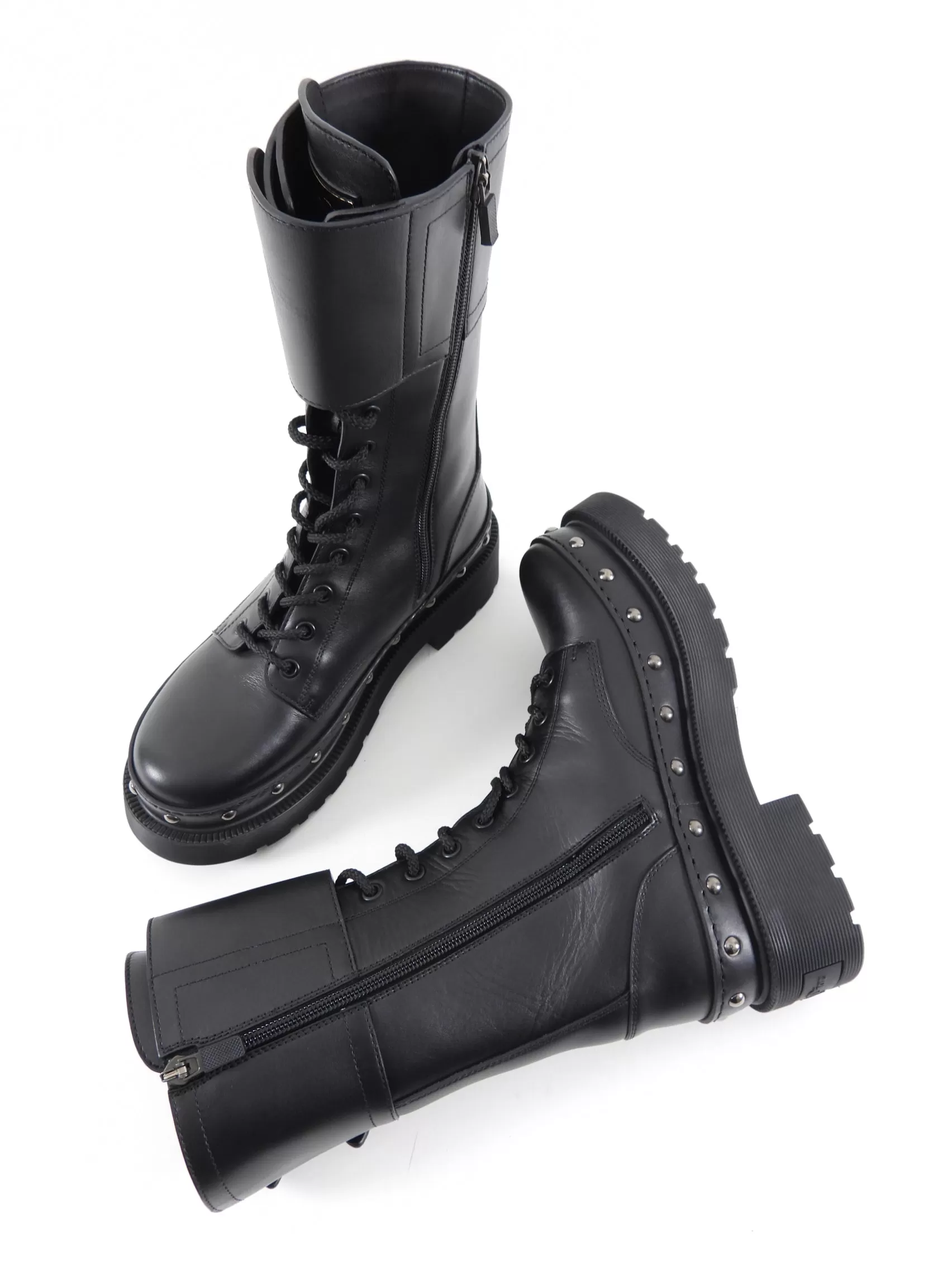 Dior Dior Quake Black Leather Combat Boots - 37