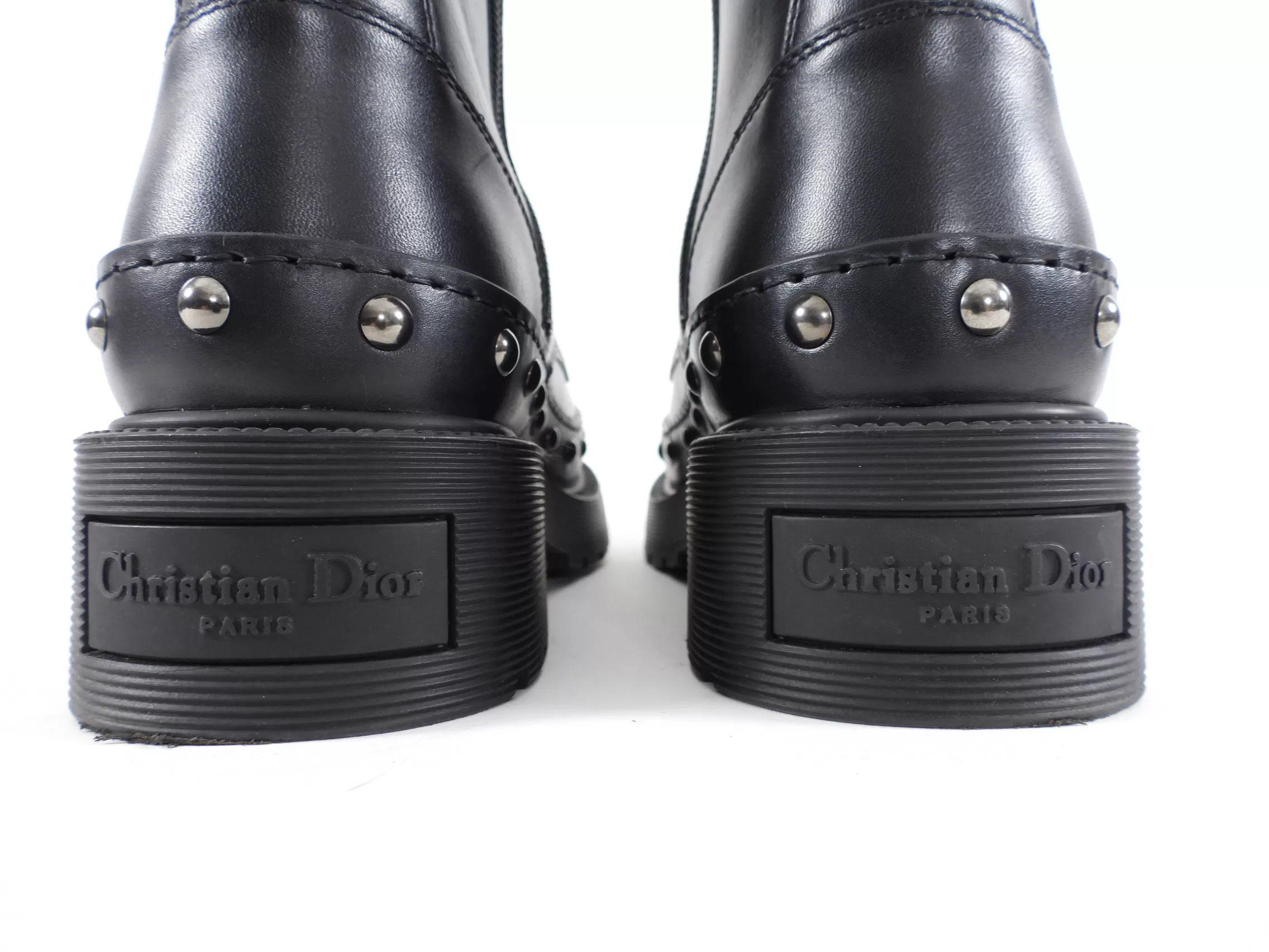 Dior Dior Quake Black Leather Combat Boots - 37