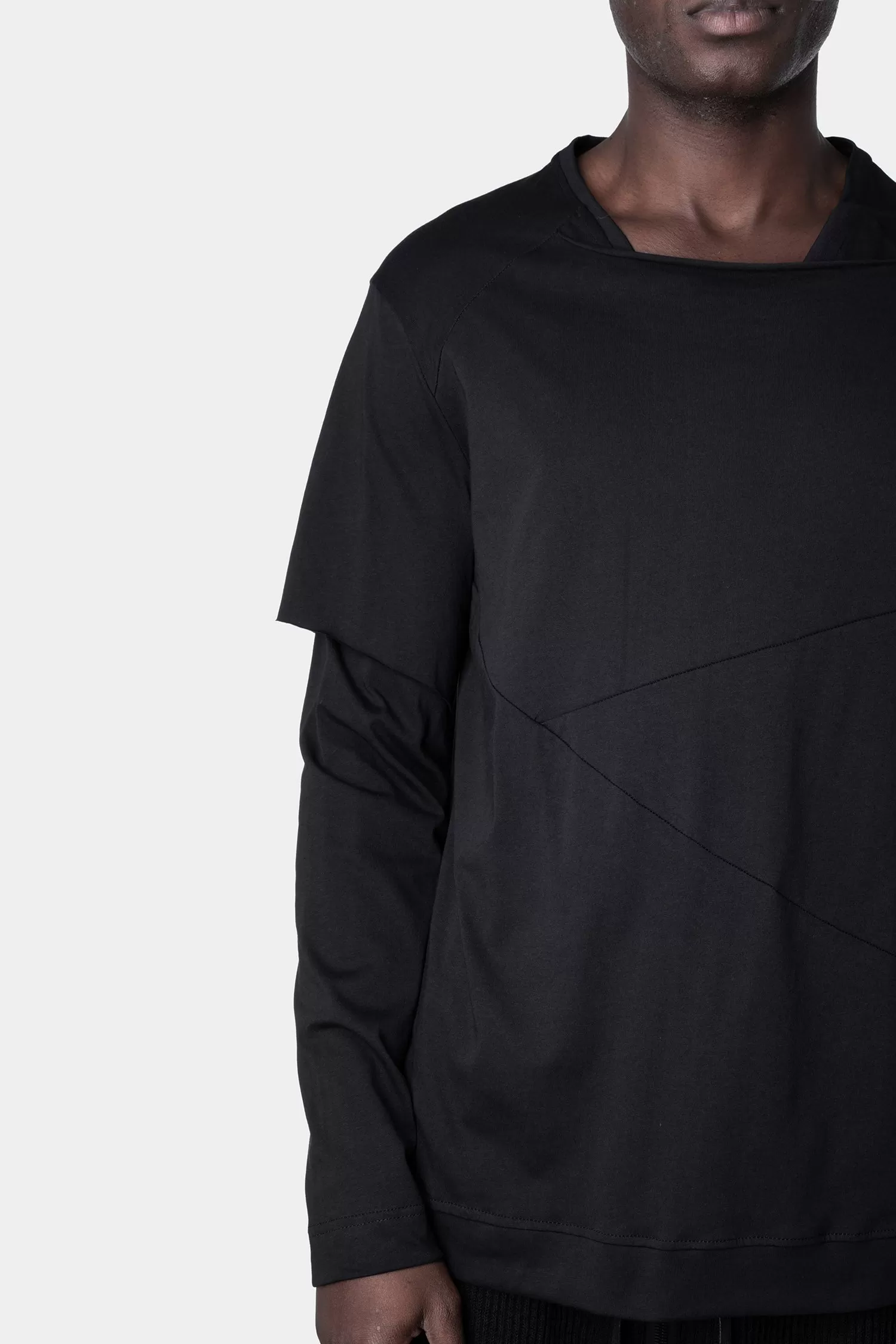 Double layer long sleeve tee, Black