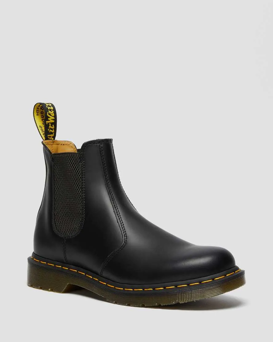 DR MARTENS 2976 YELLOW STITCH SMOOTH LEATHER CHELSEA BOOTS - BLACK