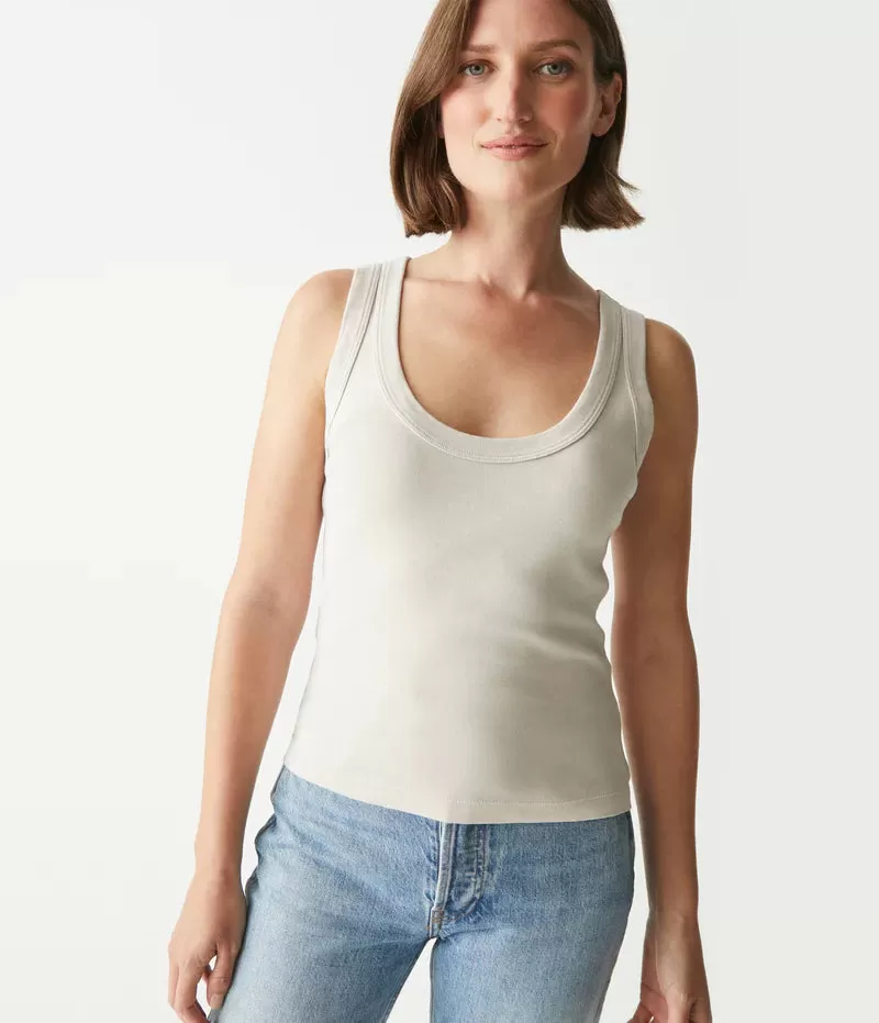 ELODIE CROPPED SCOOP NECK TANK