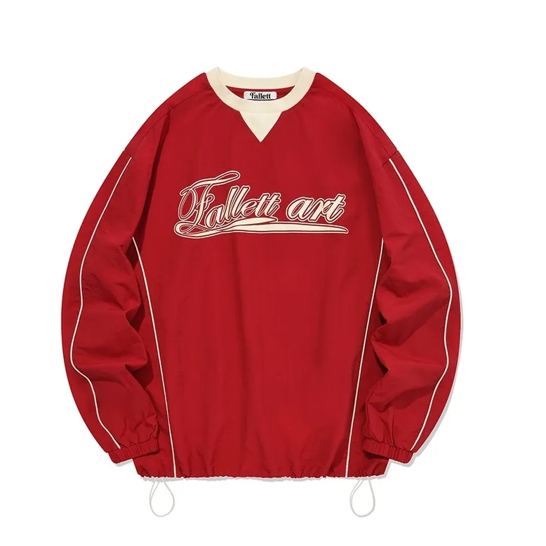 Fallett  |Crew Neck Unisex Nylon Street Style Long Sleeves Oversized