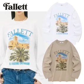 Fallett  |Crew Neck Unisex Street Style U-Neck Long Sleeves Cotton