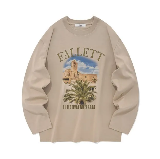 Fallett  |Crew Neck Unisex Street Style U-Neck Long Sleeves Cotton