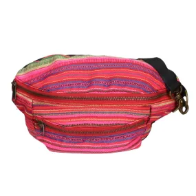 Fanny Pack- Thai Stripe Black Leather