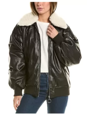 Faux Sherpa Collar Bomber Jacket