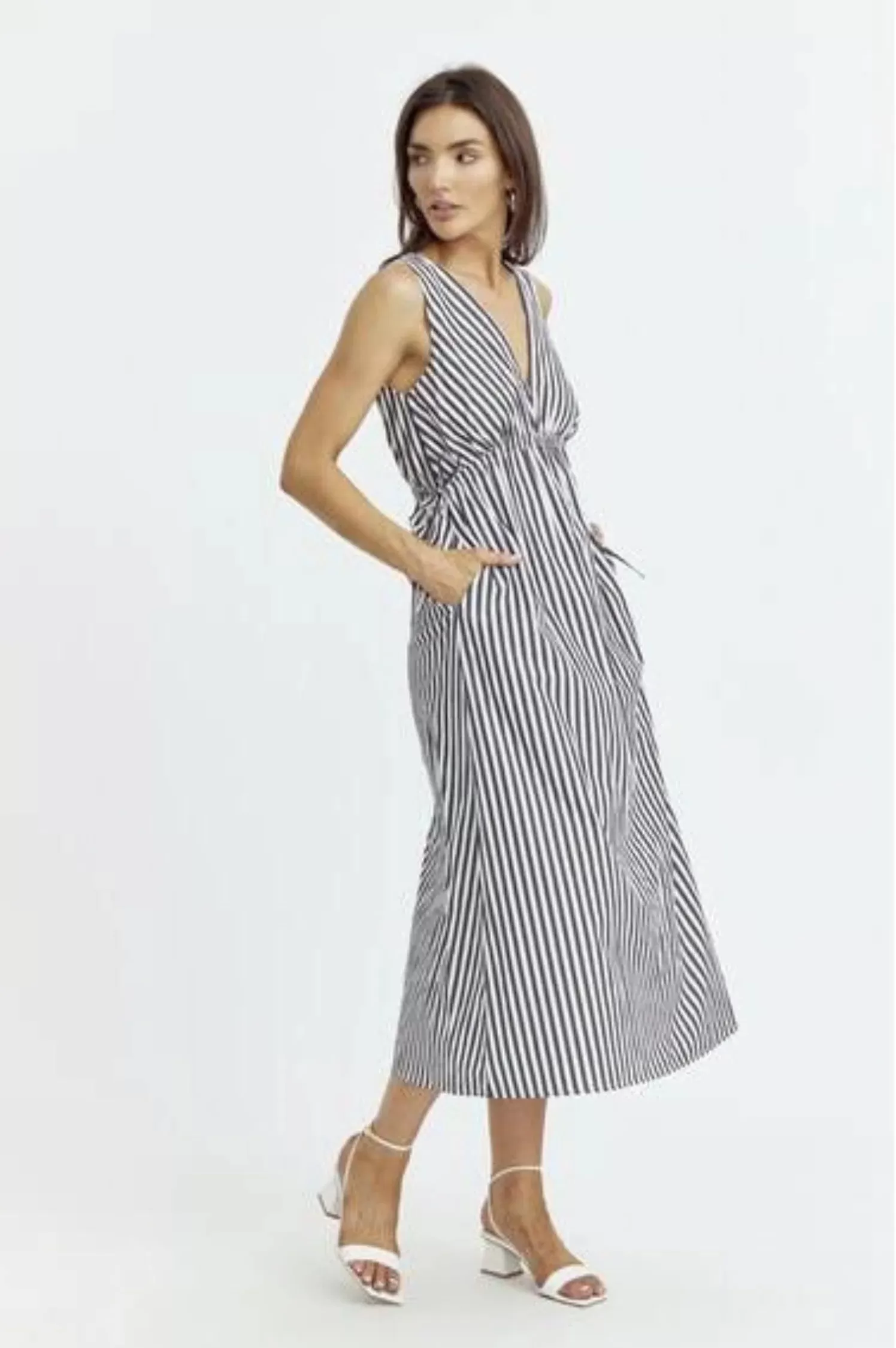 FERBIE STRIPE MIDI DRESS