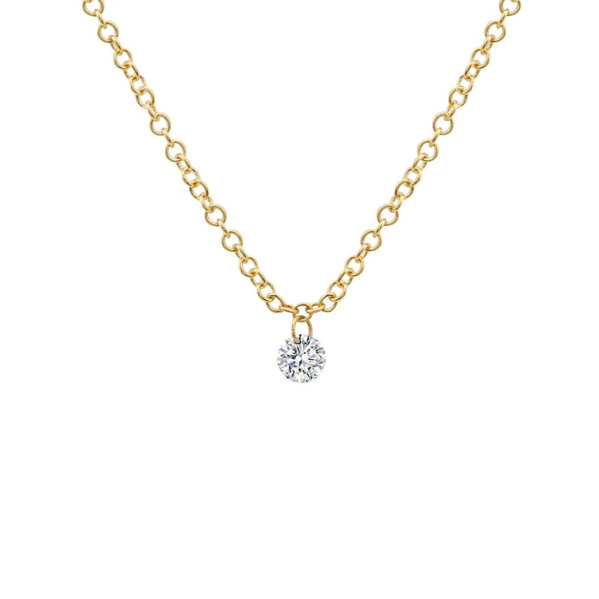 Floating Round Diamond Necklace